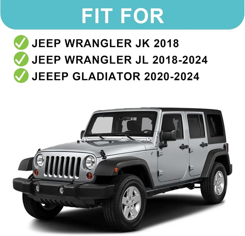 Supuse Sun Visor Repair Kit for Jeep, Heavy Duty Stainless Steel Visor Clips Compatible with Jeep Wrangler JK 2018 / JL 2018-2024 / Gladiator JT 2020-2024 (Round 1) - Image 3